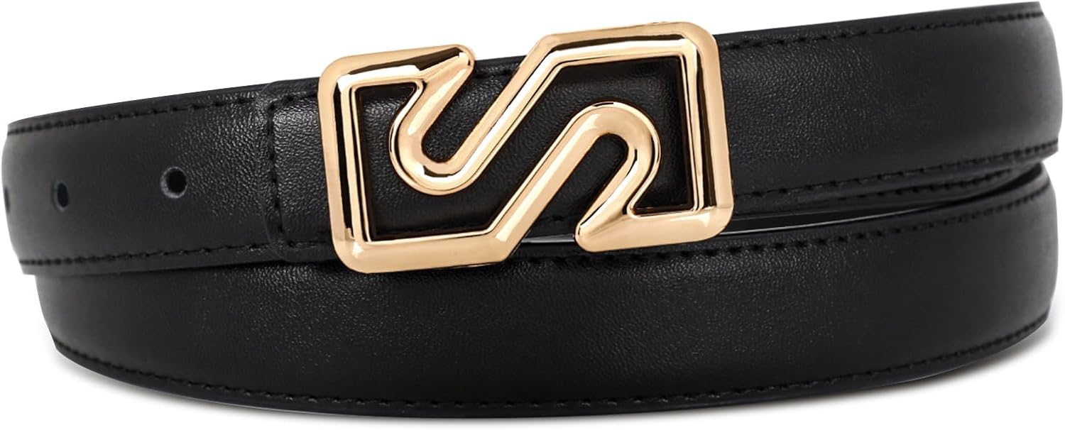 EXTREE Gold Buckle Belts for Women, Fashion Waist Band, Elegant Ladies' Belt, Gift for Women,Ideal for Dresses, Jeans