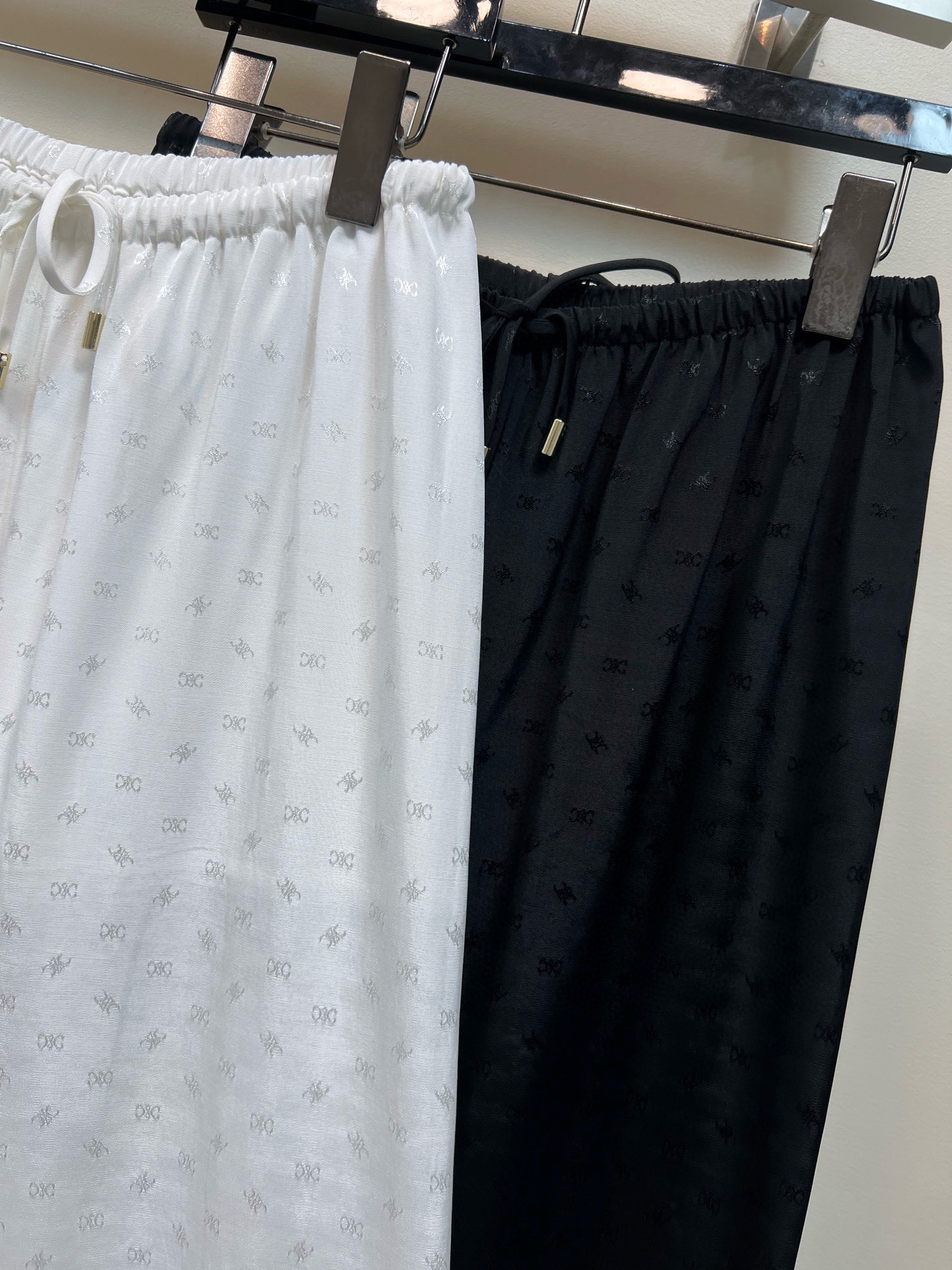 [TOP] CELINE Arc de Triomphe Embroidered Wide-Leg Pants