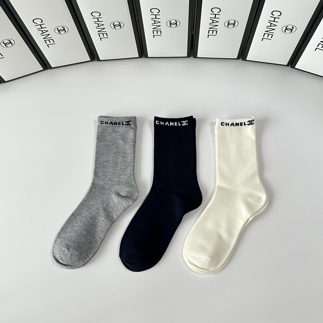 [TOP] CHANEL Socks - 3 Pieces as a Set - 711 Luxury