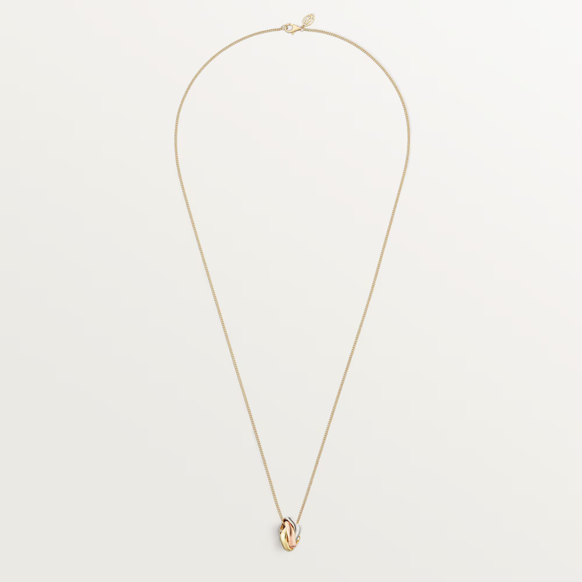 Carty Three Circles Necklace, Three Tone, Square,No Gemstones