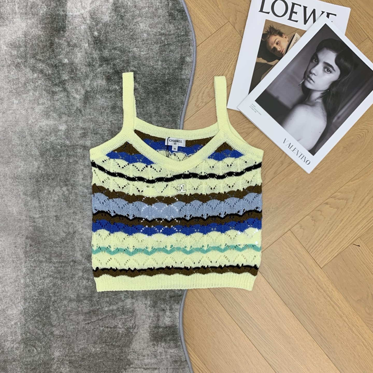 [TOP] CHANEL Knitted Vest - Yellow