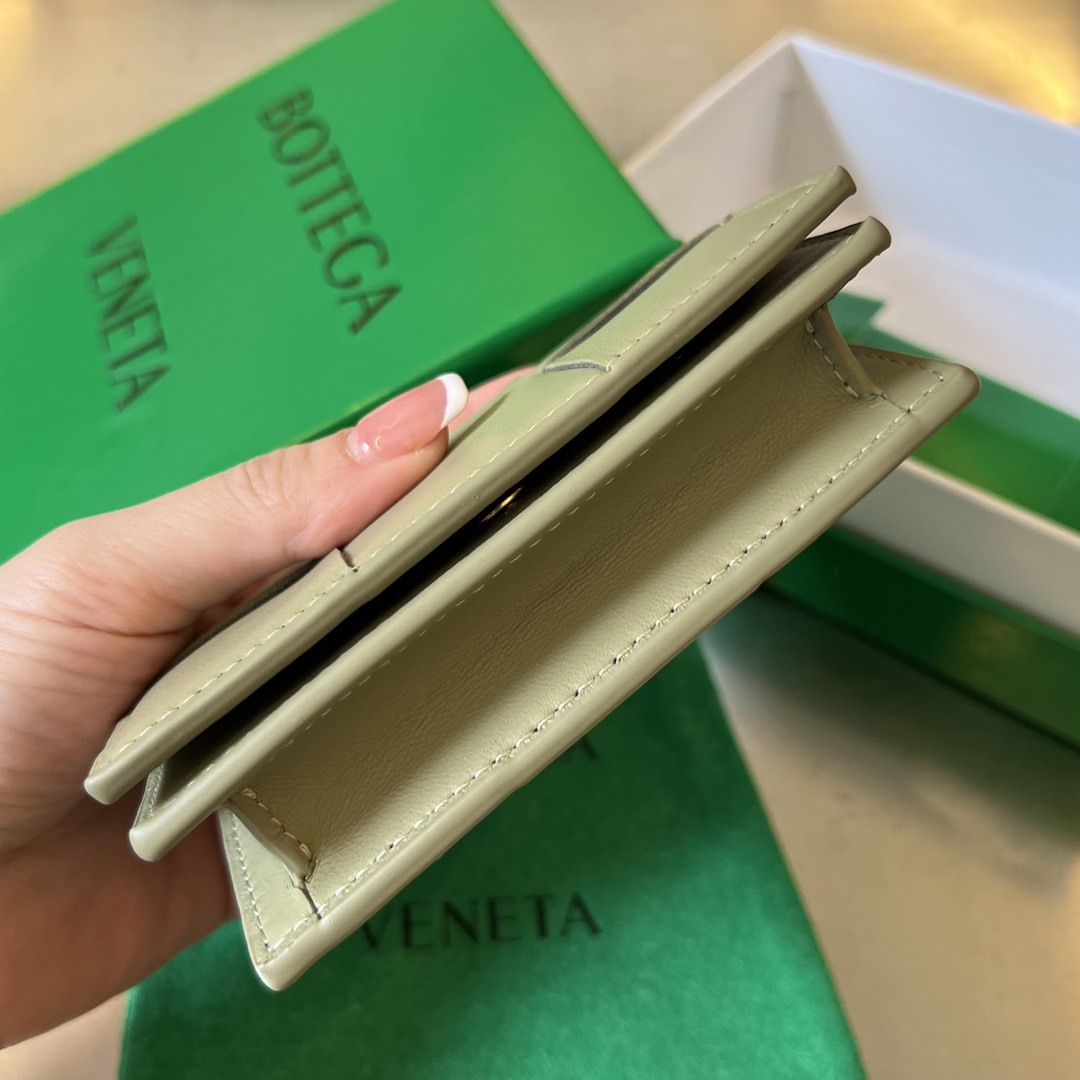 [TOP] Bottega Veneta BV Folding Slim Business Card Holder 12.5x7.5 cm - Green - 711 Luxury