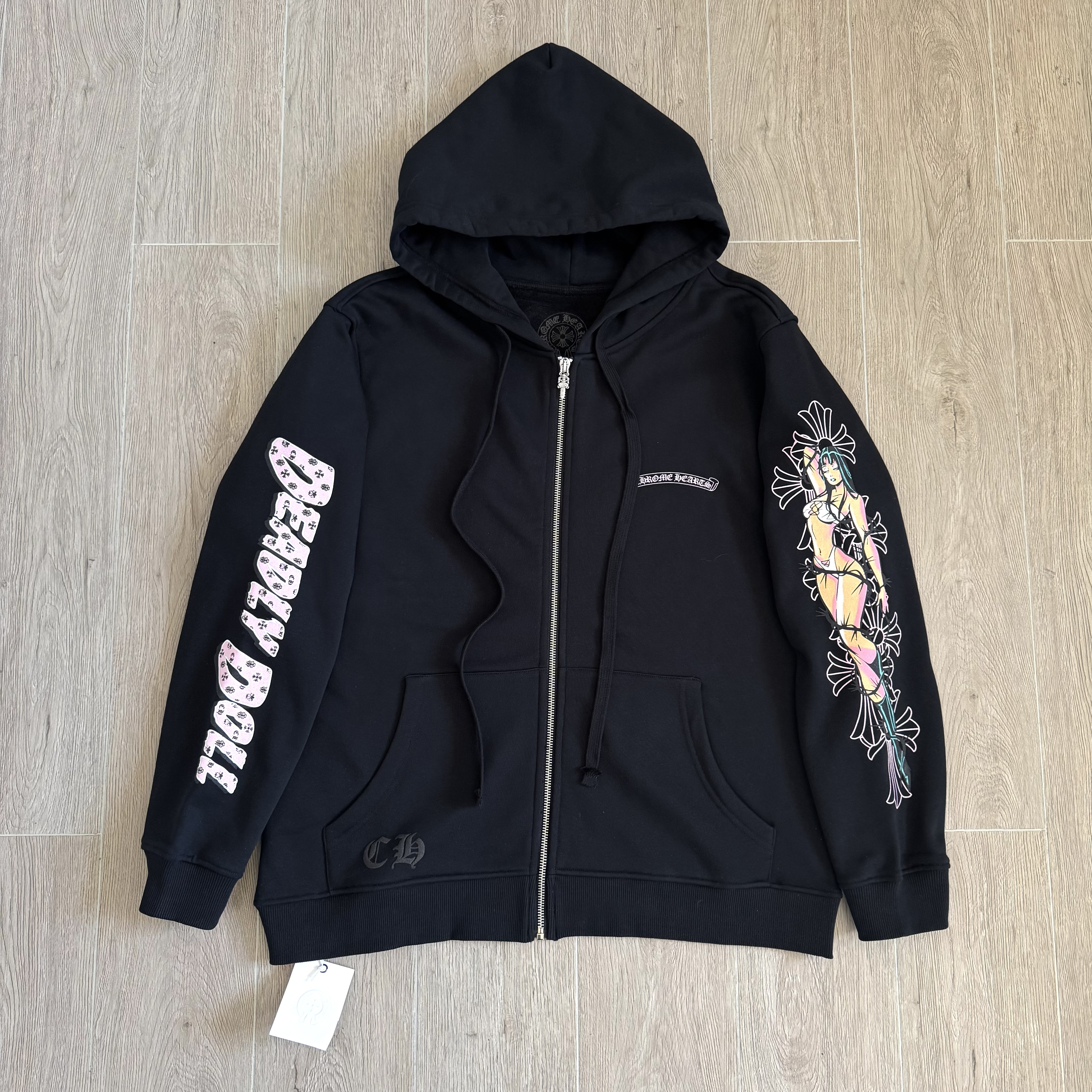 Chrome Hearts Thorn Beauty Zipper Hooded Sweatshirt Trousers Suit #335243
