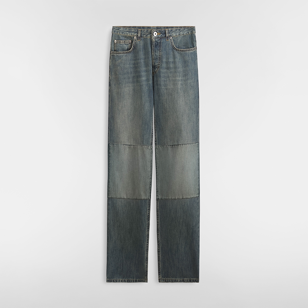 Dior blue Clothing DIOR Regular-Fit Jeans with Patches Blue Stonewashed Cotton-Silk-Blend Denim #393594 | Nigo Office