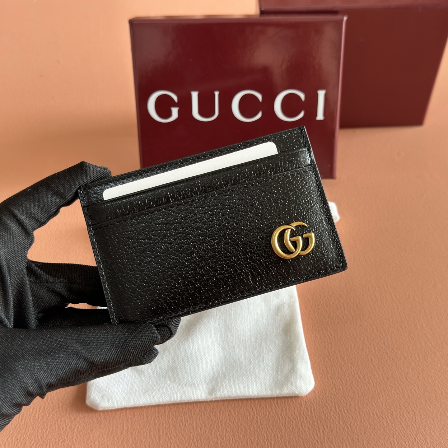 [TOP] GUCCI Card Bag 11 x 7 CM - Black - 711 Luxury