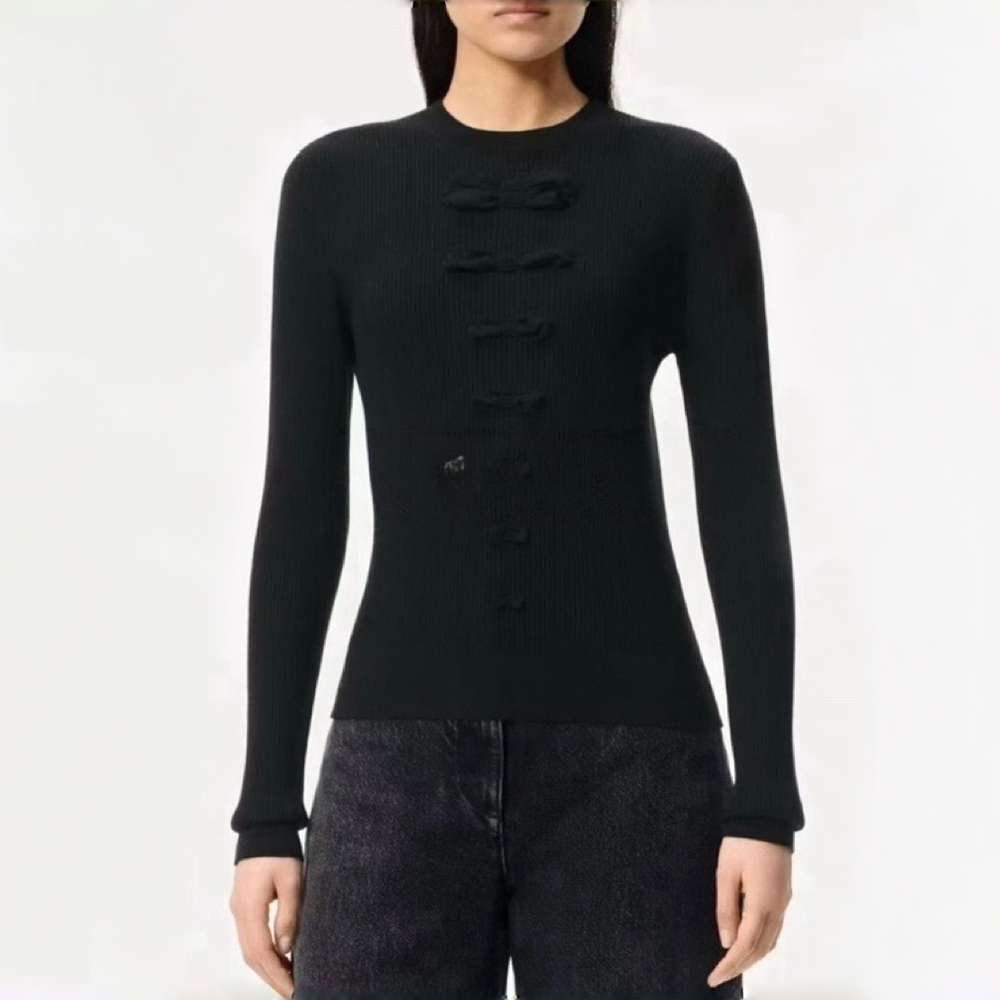 NIGO Chanel Top-quality Version Bow-knotted Wavy Knitted Bottoming Shirt #nigo336386