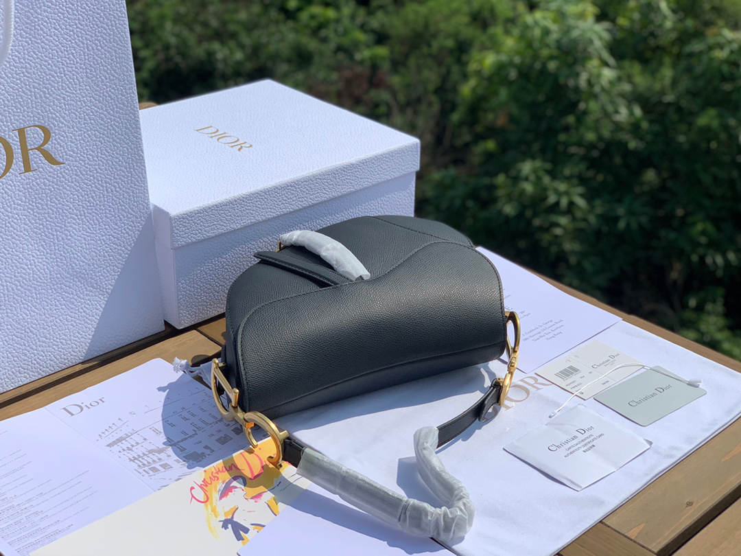 [TOP] Christian Dior Saddle Bag 25.5x20x6.5cm - Black