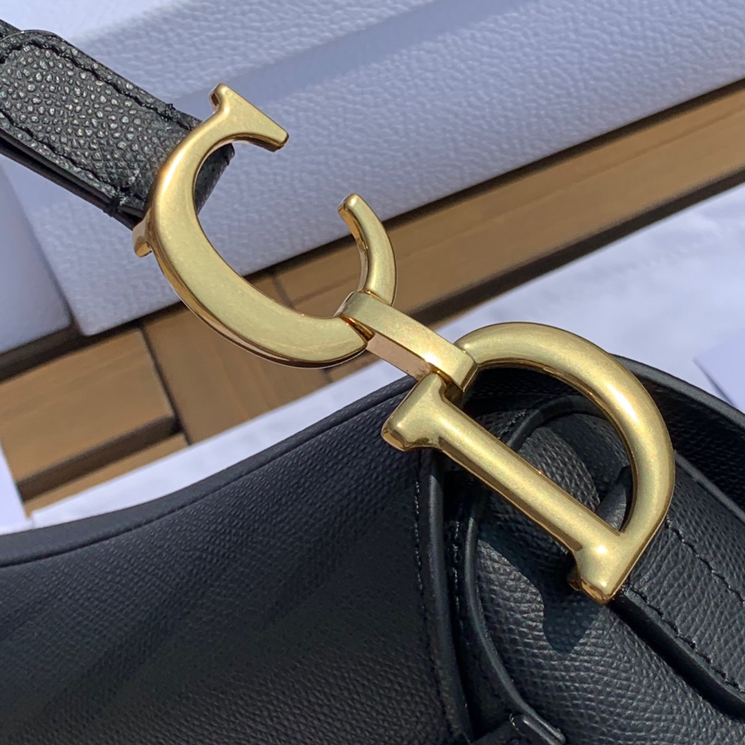 [TOP] Christian Dior Saddle Bag 25.5x20x6.5cm - Black