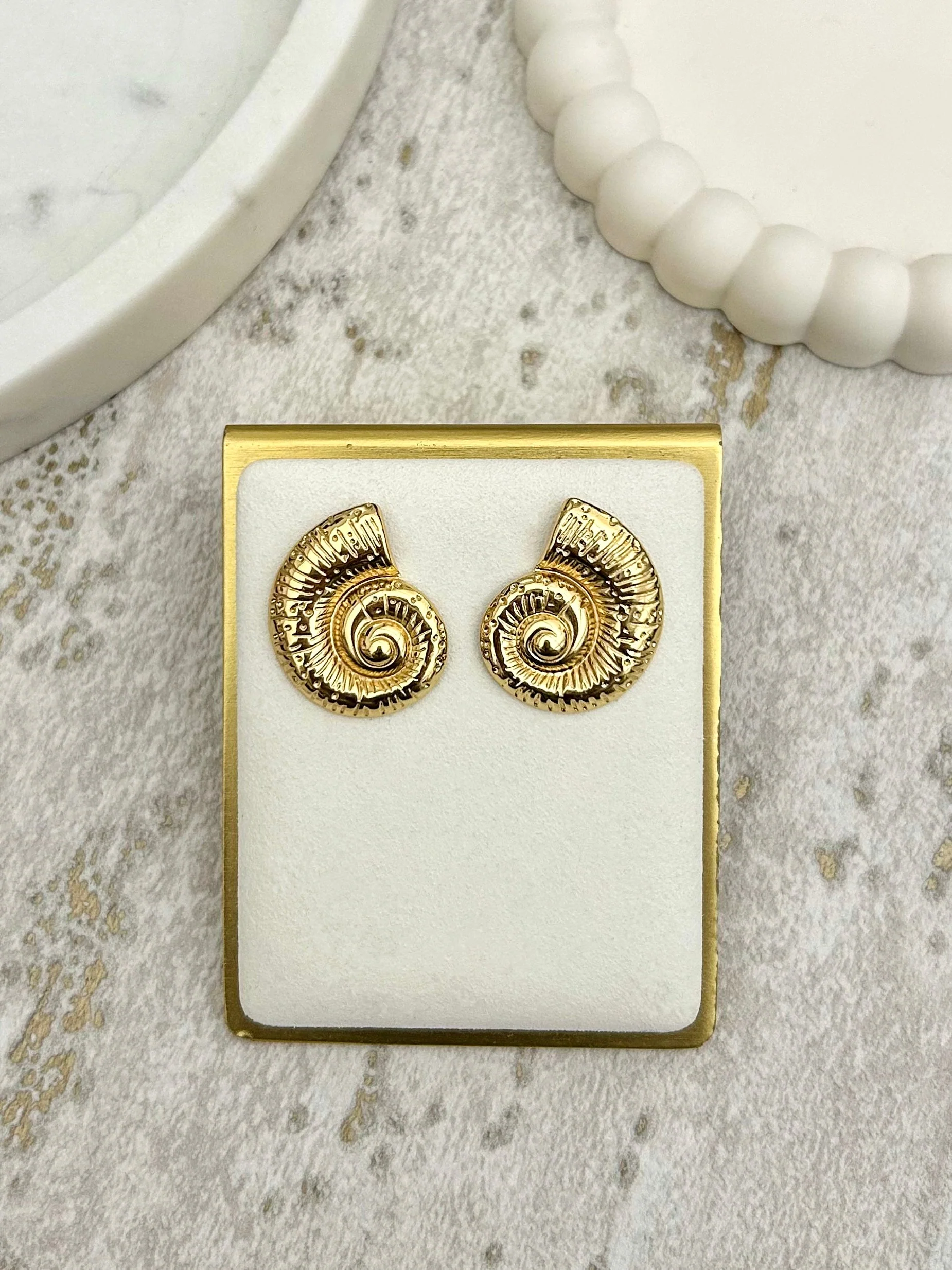 Gold Shell Stud Earrings
