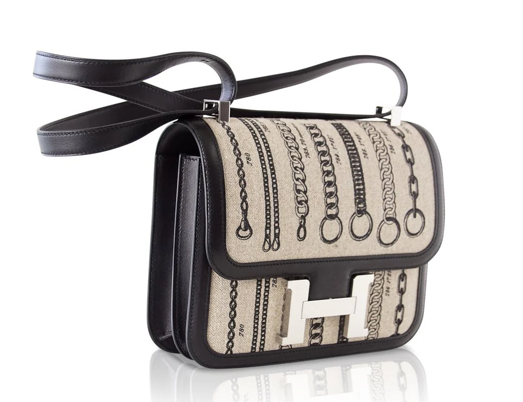 [TOP] HERMES Constance 24 Limited Edition Dechainee Bag 24x15x5cm - Anemone & Black