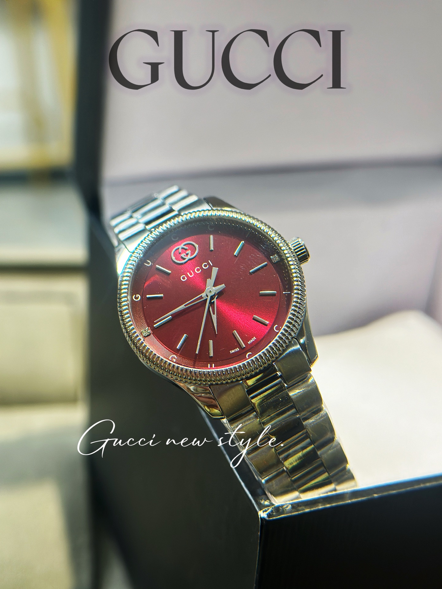 [TOP] GUCCI G-TIMELESS Watch 29mm - Silver and Red - 711 Luxury