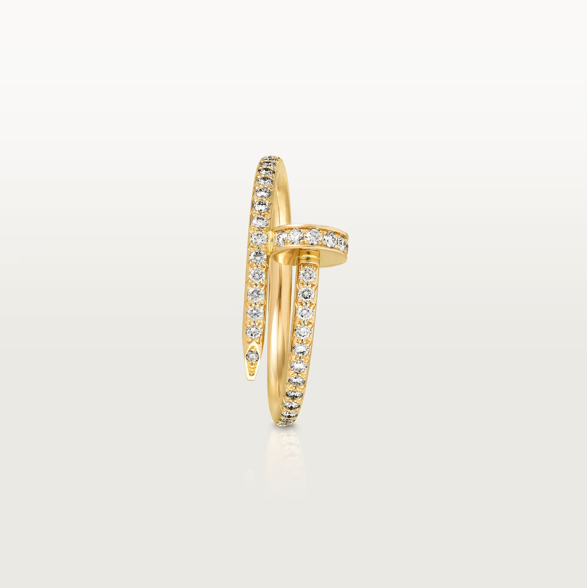 Carty Nails Solo Trace Ring, Yellow Gold ,Moissanite,Small model