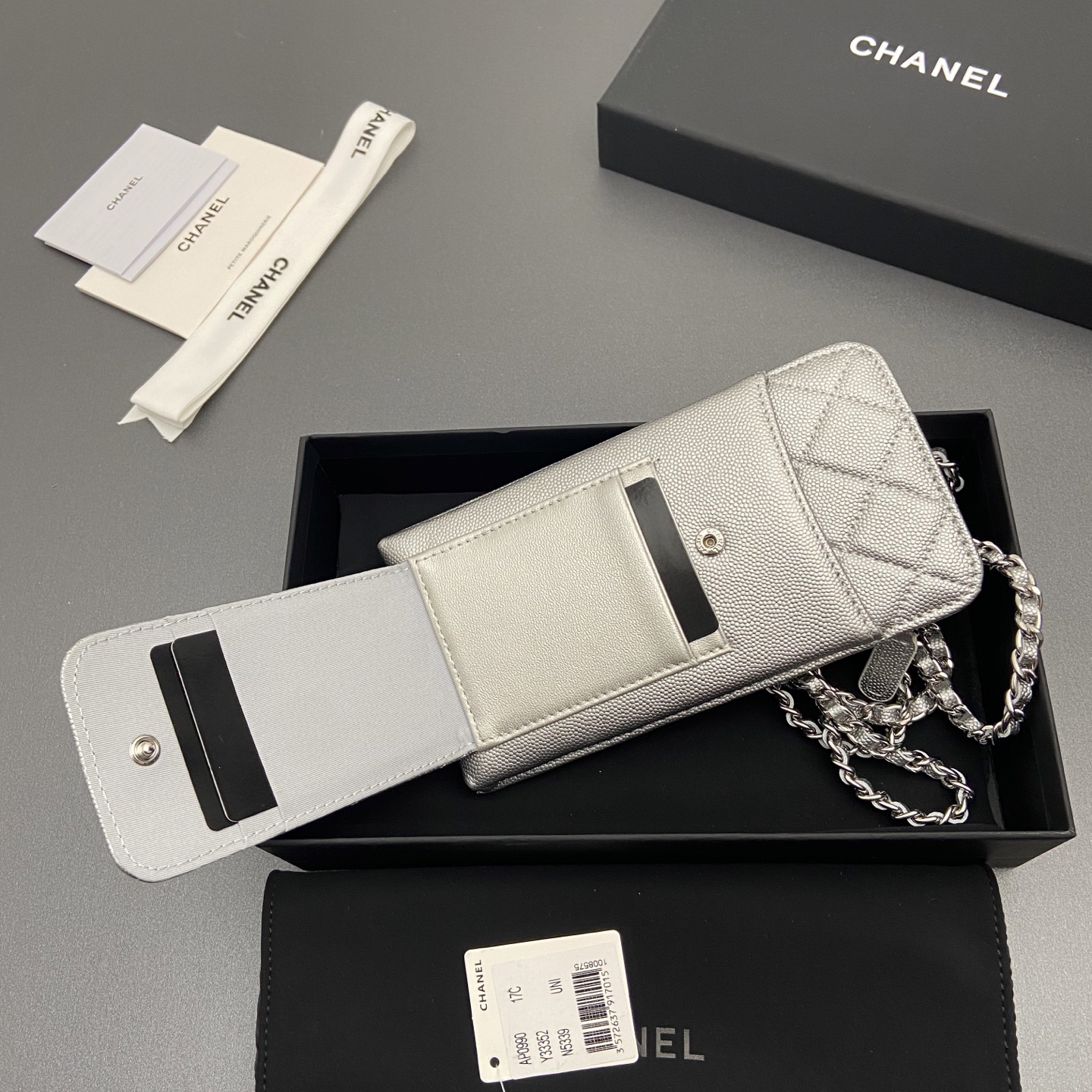 [TOP] CHANEL Phone Bag 18.5-9-3cm - Grey