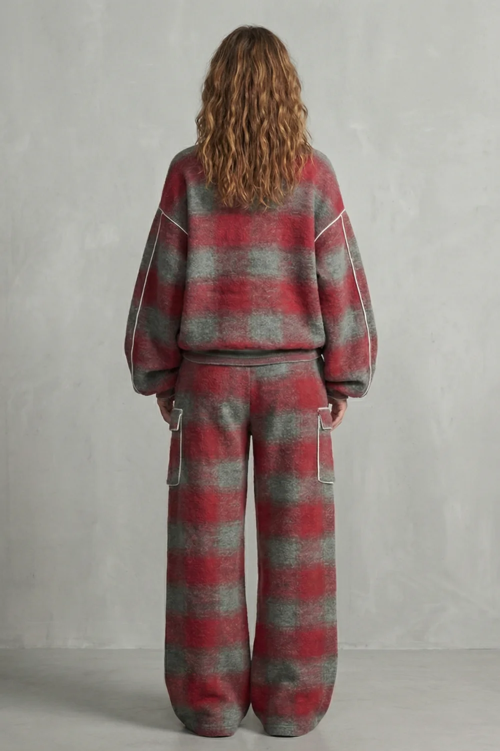 Rovienne – Distressed plaid street style – Two piece set