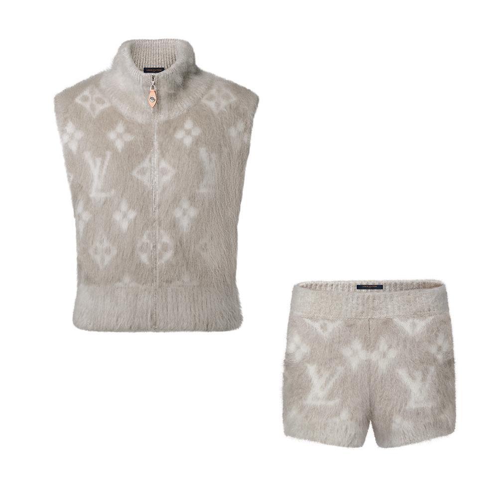 Louis Vuitton Clothing LOUIS VUITTON Top-quality Version Brushed Monogram Zip-Up Gilet and Mini Shorts #378488 | Nigo Office
