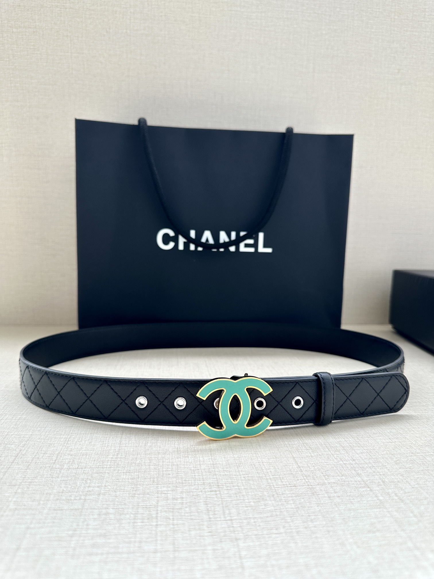 [TOP] CHANEL Cowhide Belt 3 cm - Black - 711 Luxury
