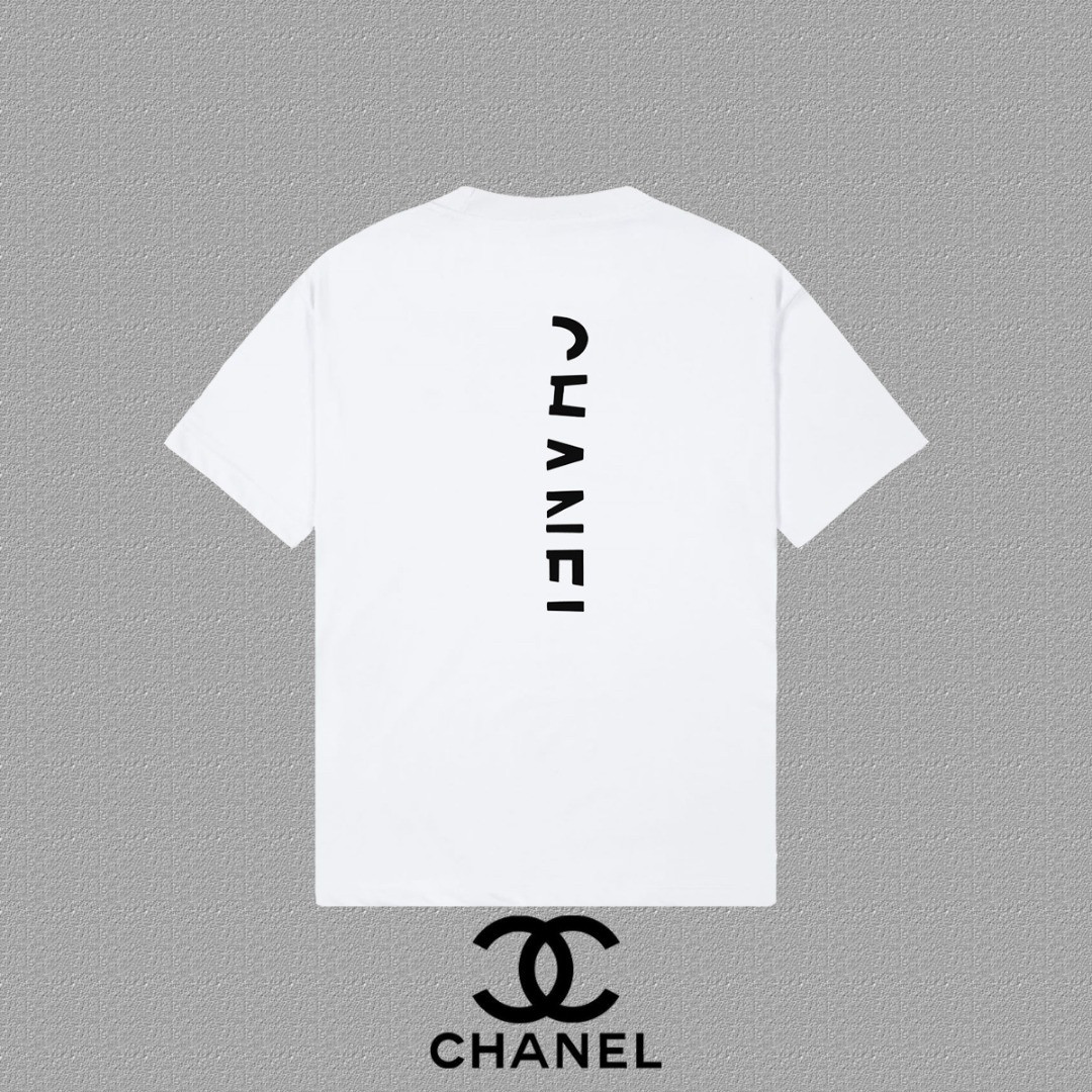 [TOP] CHANEL Men's/Women's Logo Short-sleeve T-shirt - White