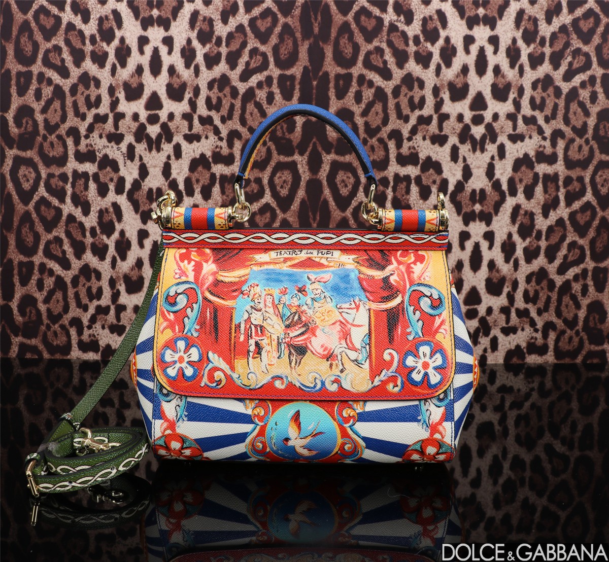 [TOP] Dolce & Gabbana D&G Printed Sicily Bag 25x12x20cm - White/Red