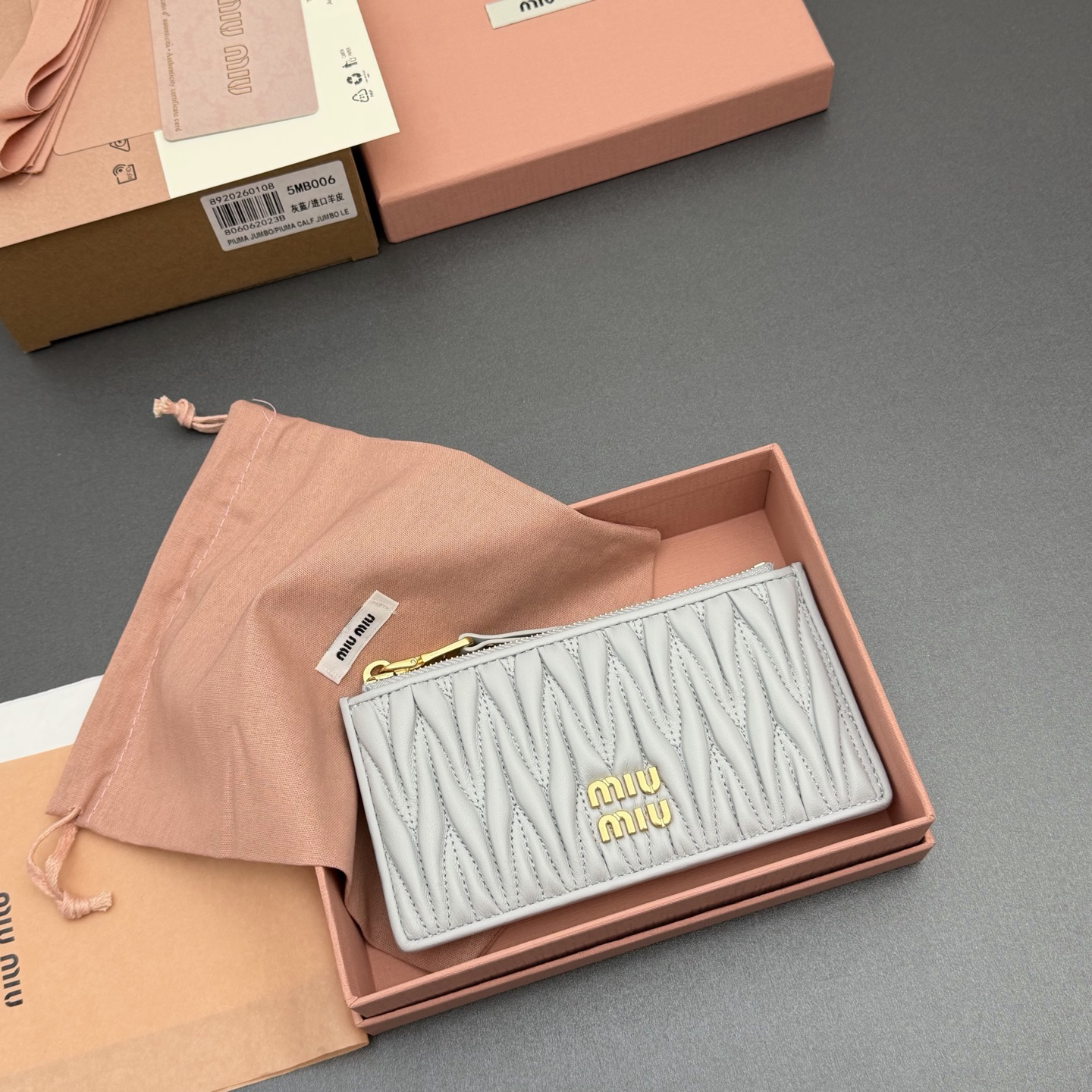 [TOP] Miu Miu  Wallet 15 x 8 cm - Grey