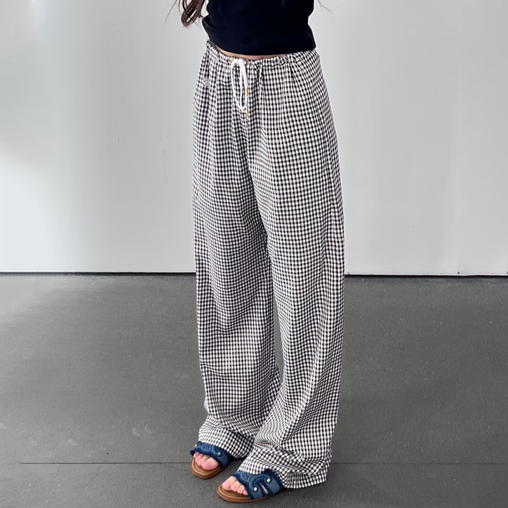 Celine Silk Cotton Blend Plaid Pants #387902