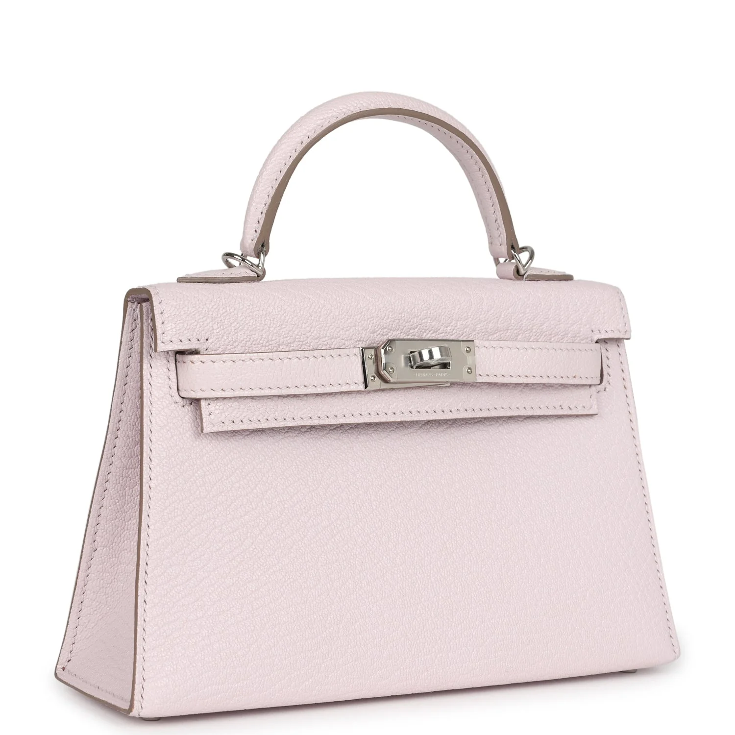 Hermes Kelly Sellier  Mauve Pale Chevre Palladium Hardware
