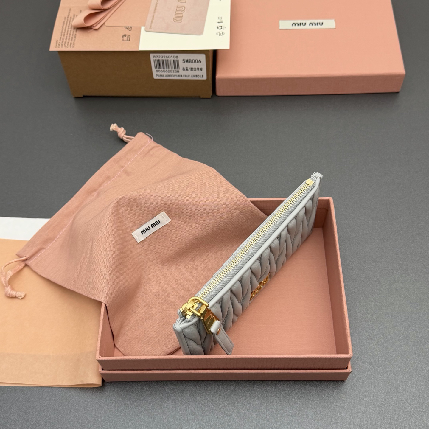 [TOP] Miu Miu  Wallet 15 x 8 cm - Grey