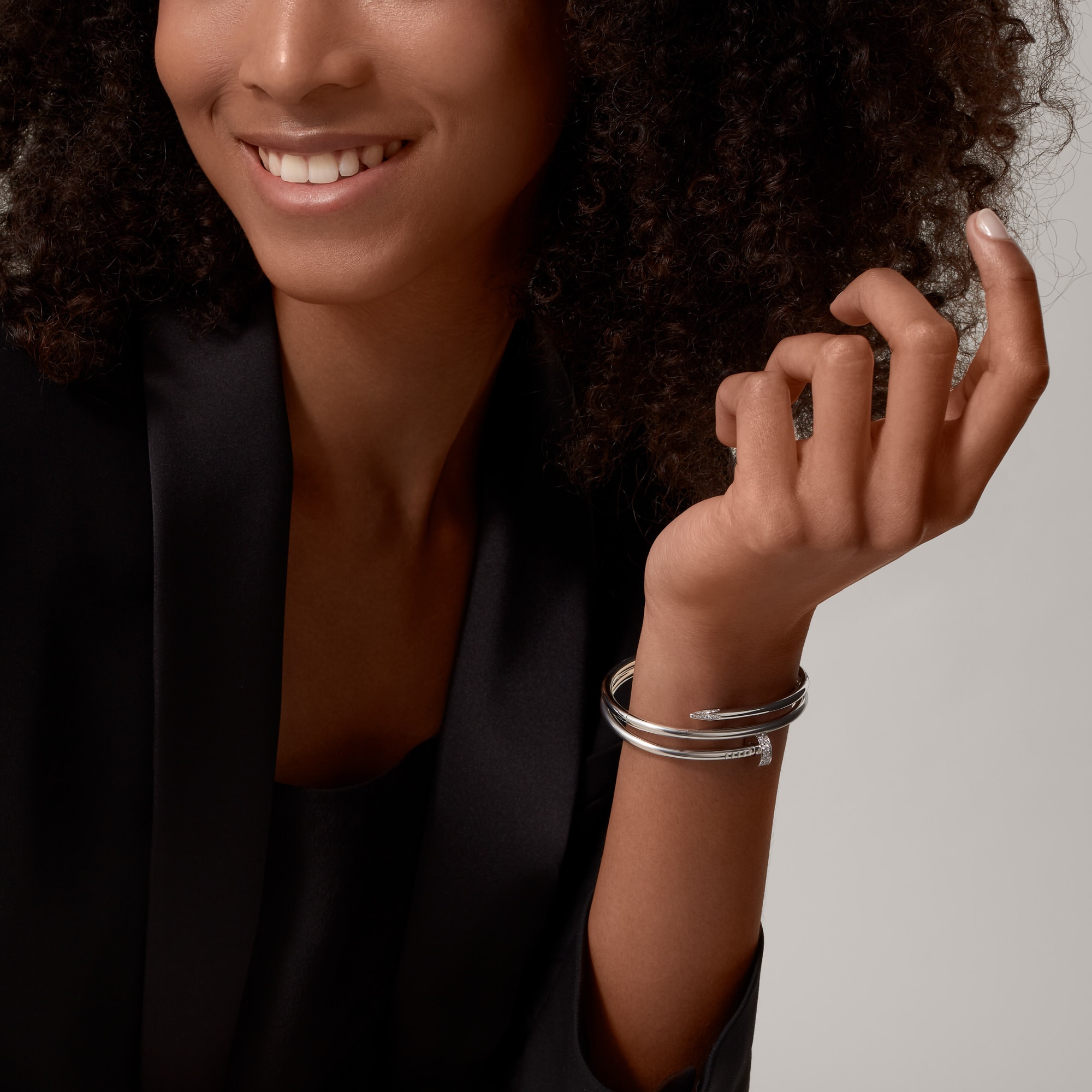 Carty Nails Infinity Wrap Bracelet ,White Gold  ,Moissanite