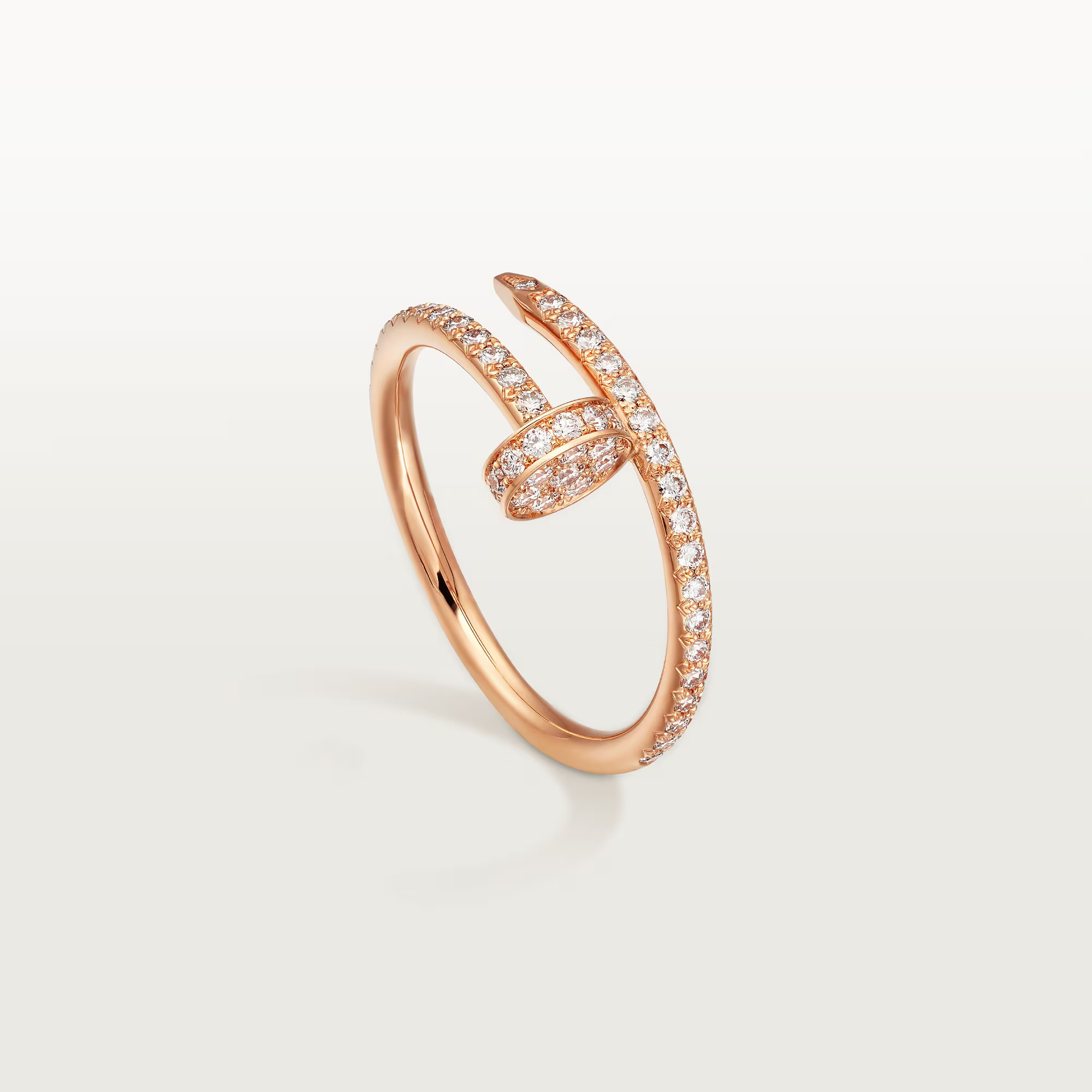 Carty Nails Solo Trace Ring,  Rose  Gold ,Moissanite