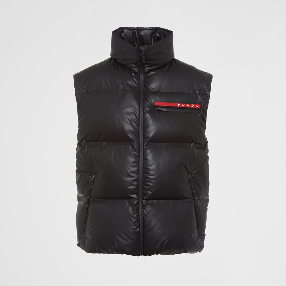 Prada black Clothing PRADA Black Light Technical Fabric Down Vest #396608 | Nigo Office