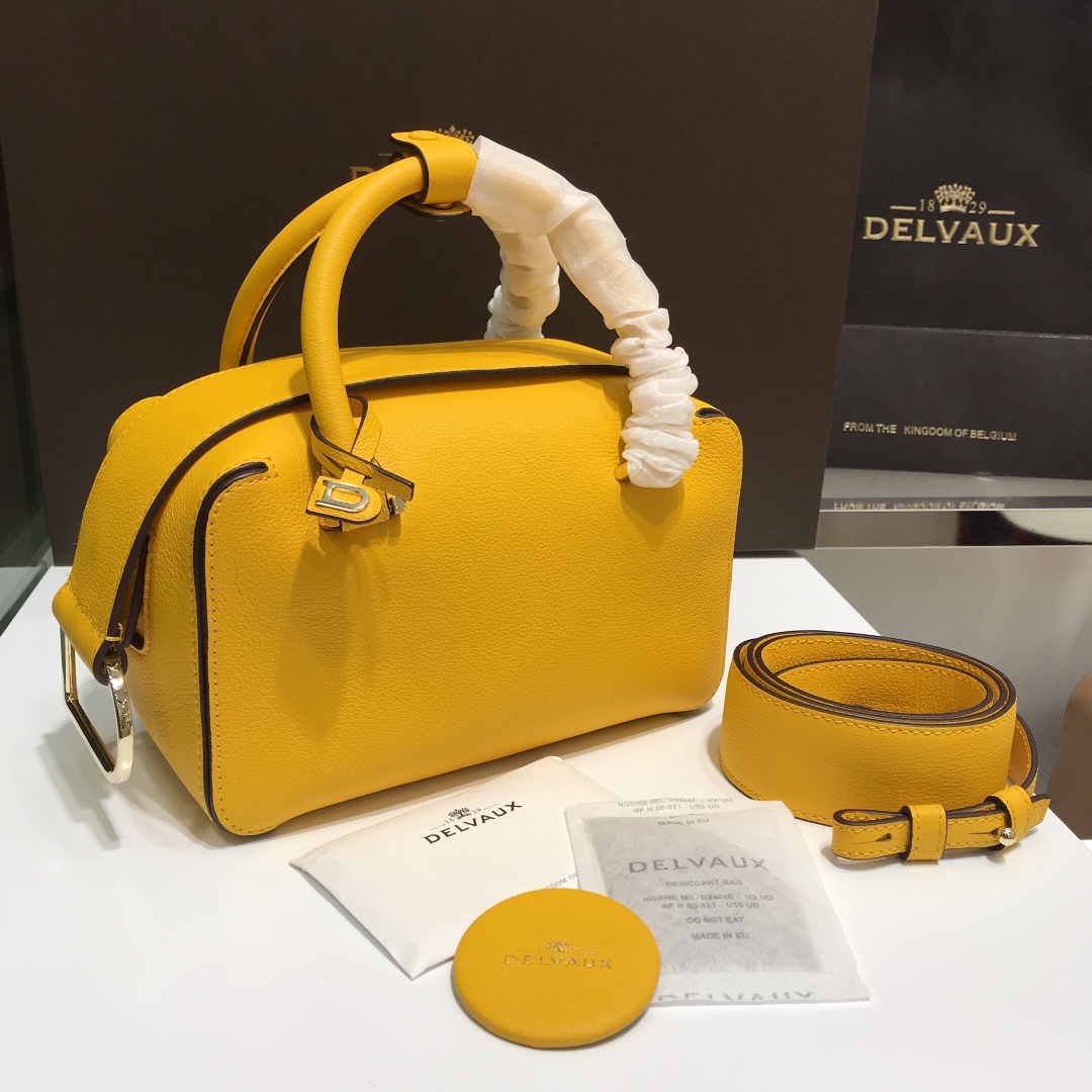 [TOP] Delvaux Cool Box Bag 22cm - Yellow - 711 Luxury
