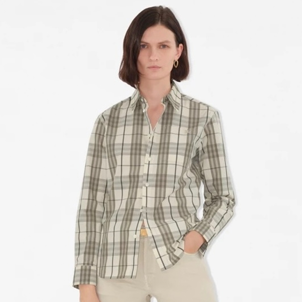 Burberry Check Point Collar Cotton Shirt #378358