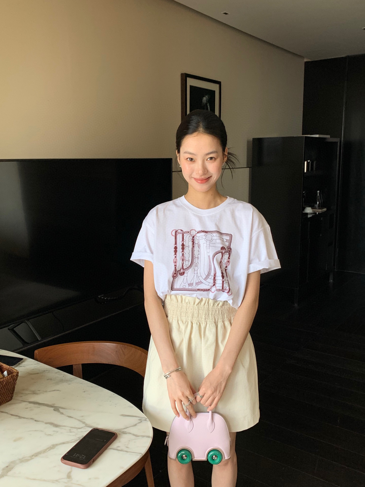 [TOP] HERMES Skirt - Beige