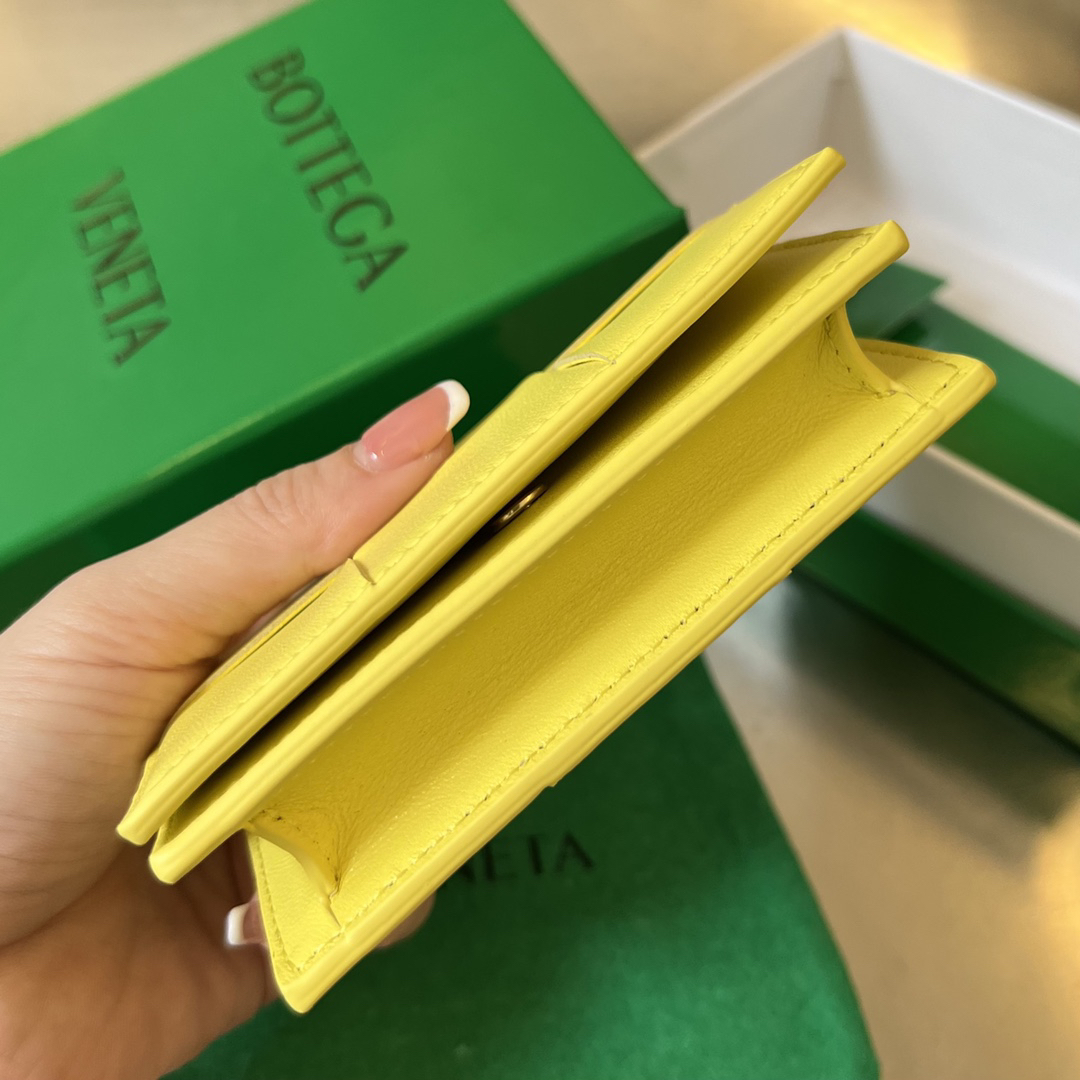 [TOP] Bottega Veneta BV Folding Slim Business Card Holder 12.5x7.5 cm - Bright Yellow - 711 Luxury