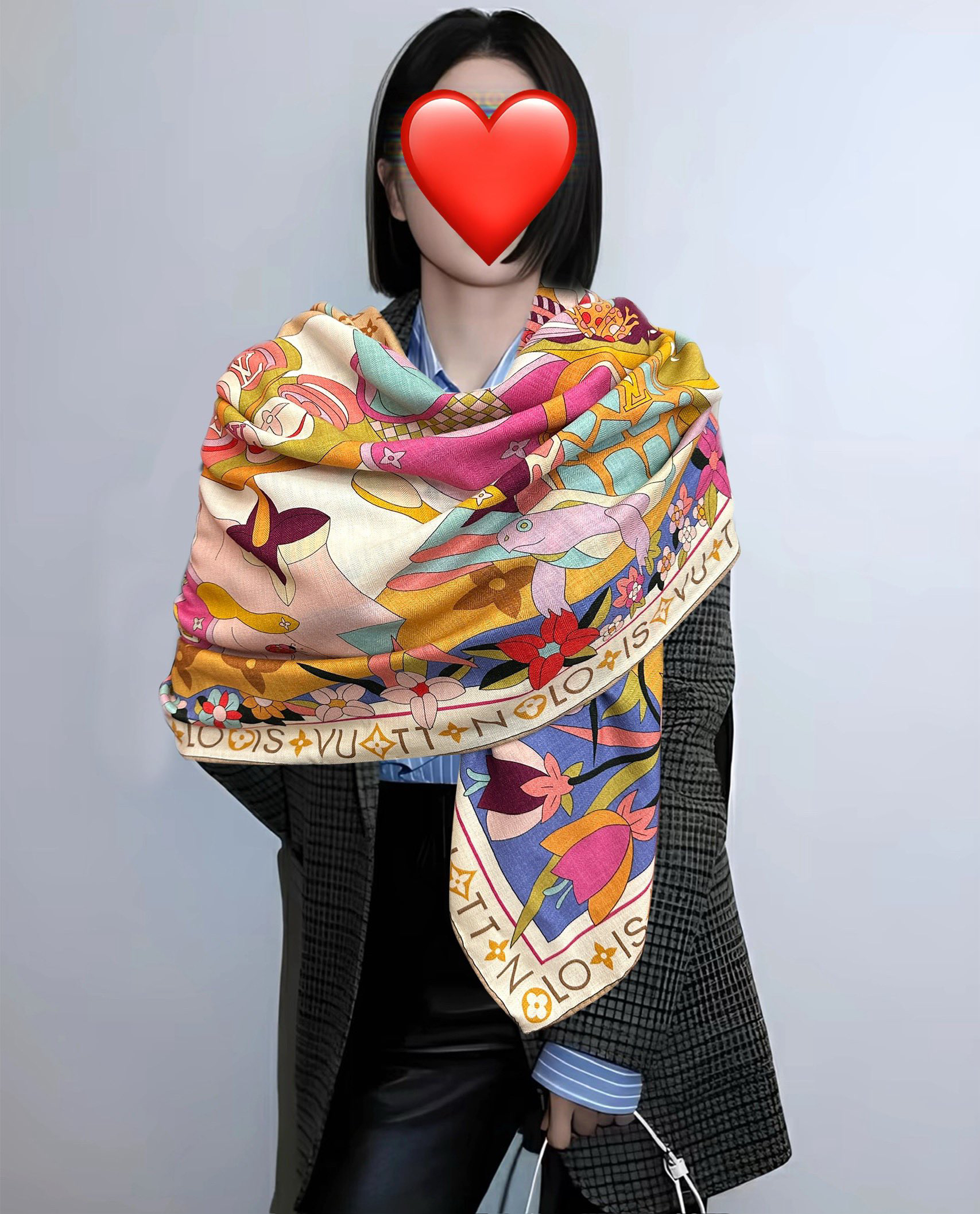 [TOP] Louis Vuitton LV Scarf 140x140 cm - Pink