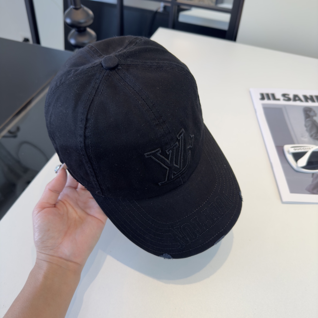 [TOP] Louis Vuitton LV  Baseball Cap - Black - 711 Luxury