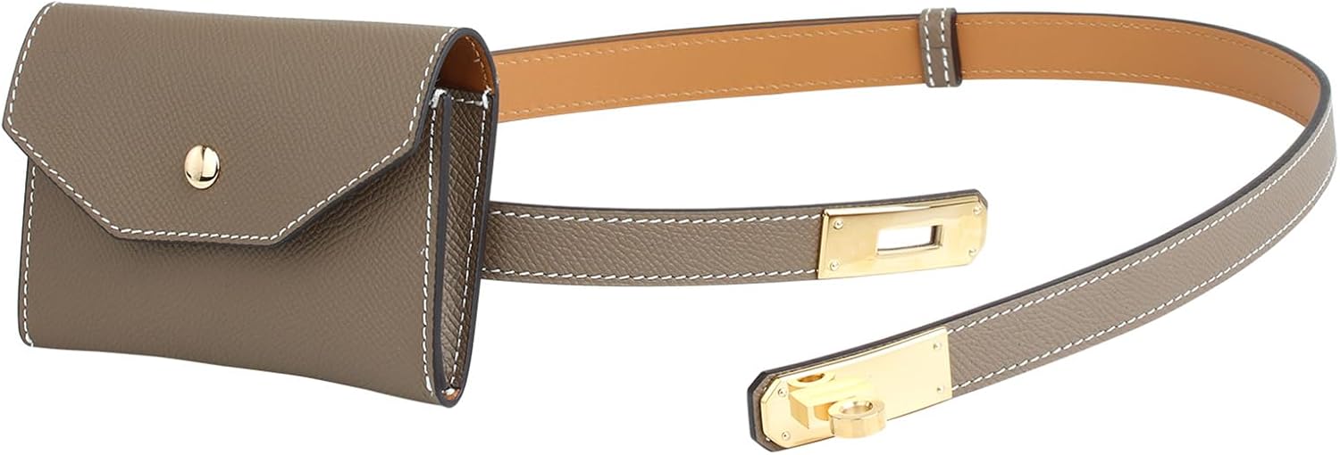 Lafillmiss Women's Skinny Leather Belt - Adjustable Alloy Turn Lock, Solid Color - Ideal for Dresses, Jeans, and Coats