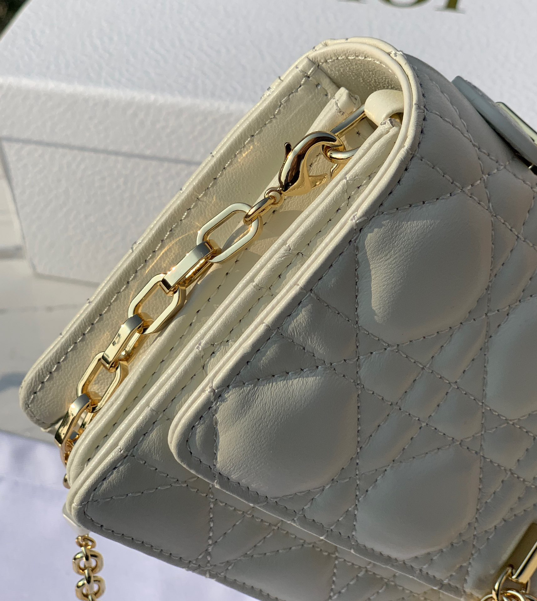 [TOP] Christian Dior My Dior Mini Bag Cannage Lambskin 21x11.5x4.5cm - White