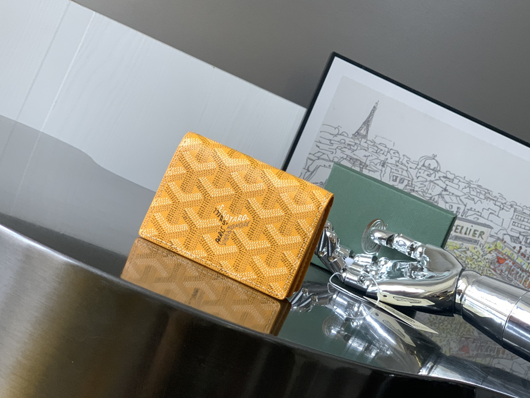 [TOP] Goyard Malhesherbes Card Holder  7x1.5x10.2cm - Yellow - 711 Luxury