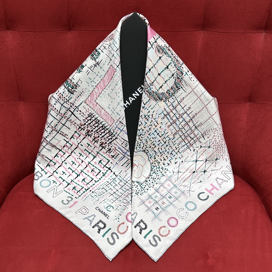 Chanel pink Scarf Chanel Silk scarf Chanel Pink in Silk #390664 View 2 | Nigo Office