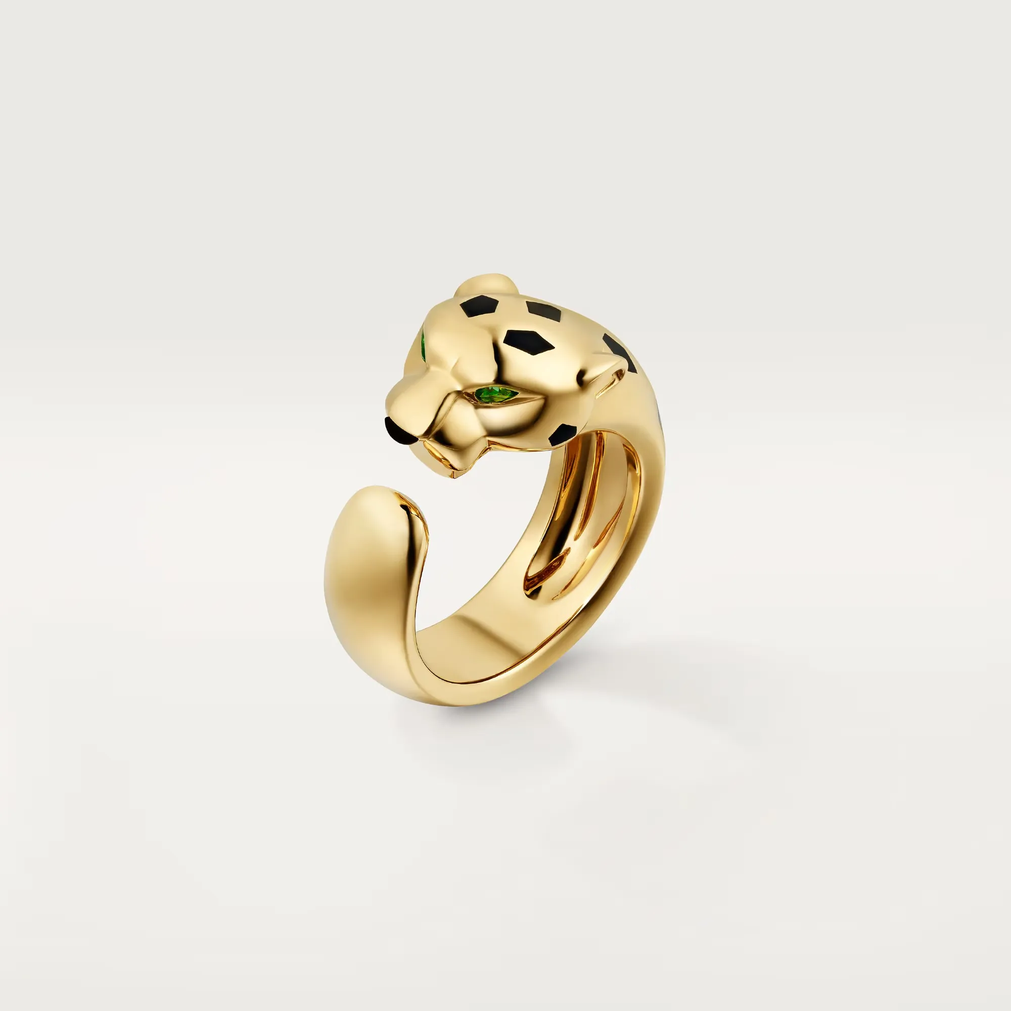 Carty Panther Motif Ring,Yellow Gold, Medium Model