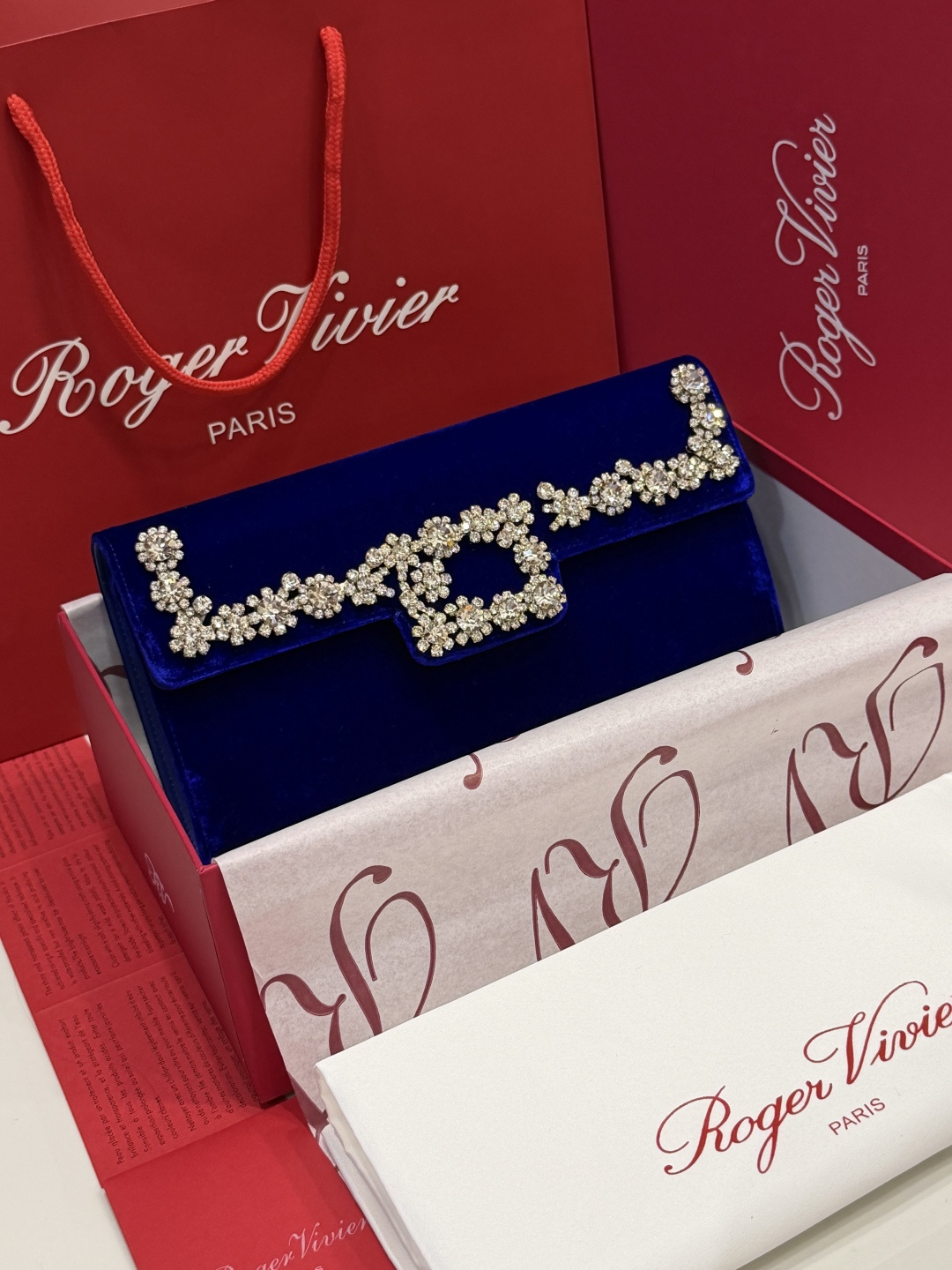 [TOP] ROGER VIVIER Diamond Bag 24-13-3 CM - Dark Blue - 711 Luxury