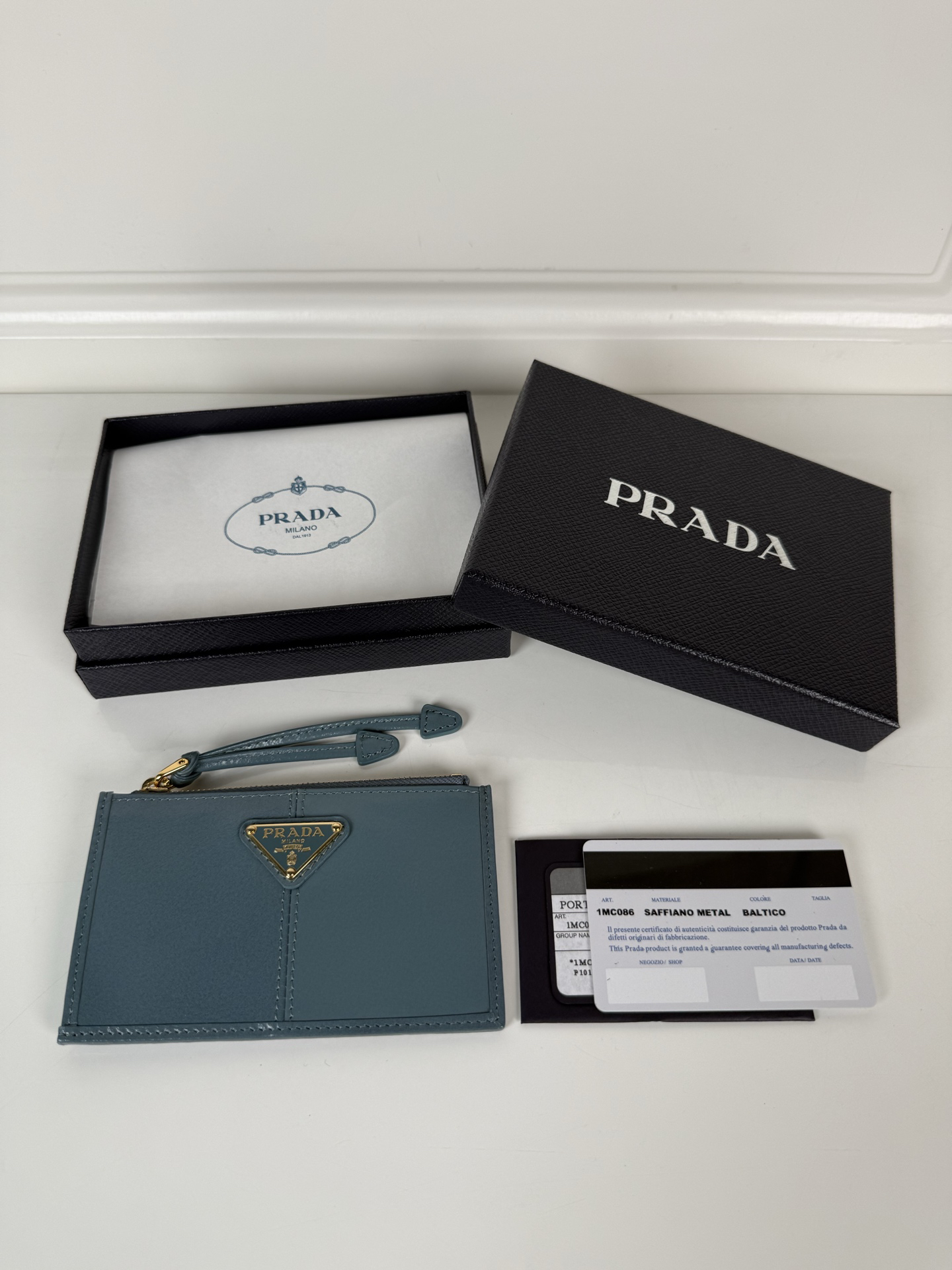 [TOP] PRADA Card Holder 8cm*13cm - Blue - 711 Luxury