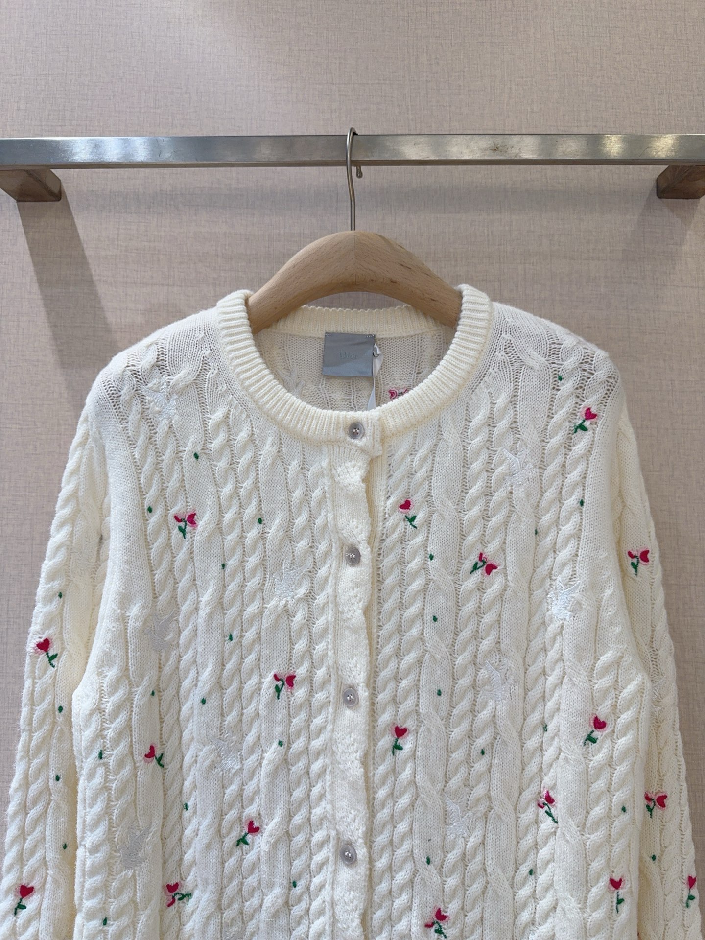 [TOP] Christian Dior Knit Cardigan - White - 711 Luxury