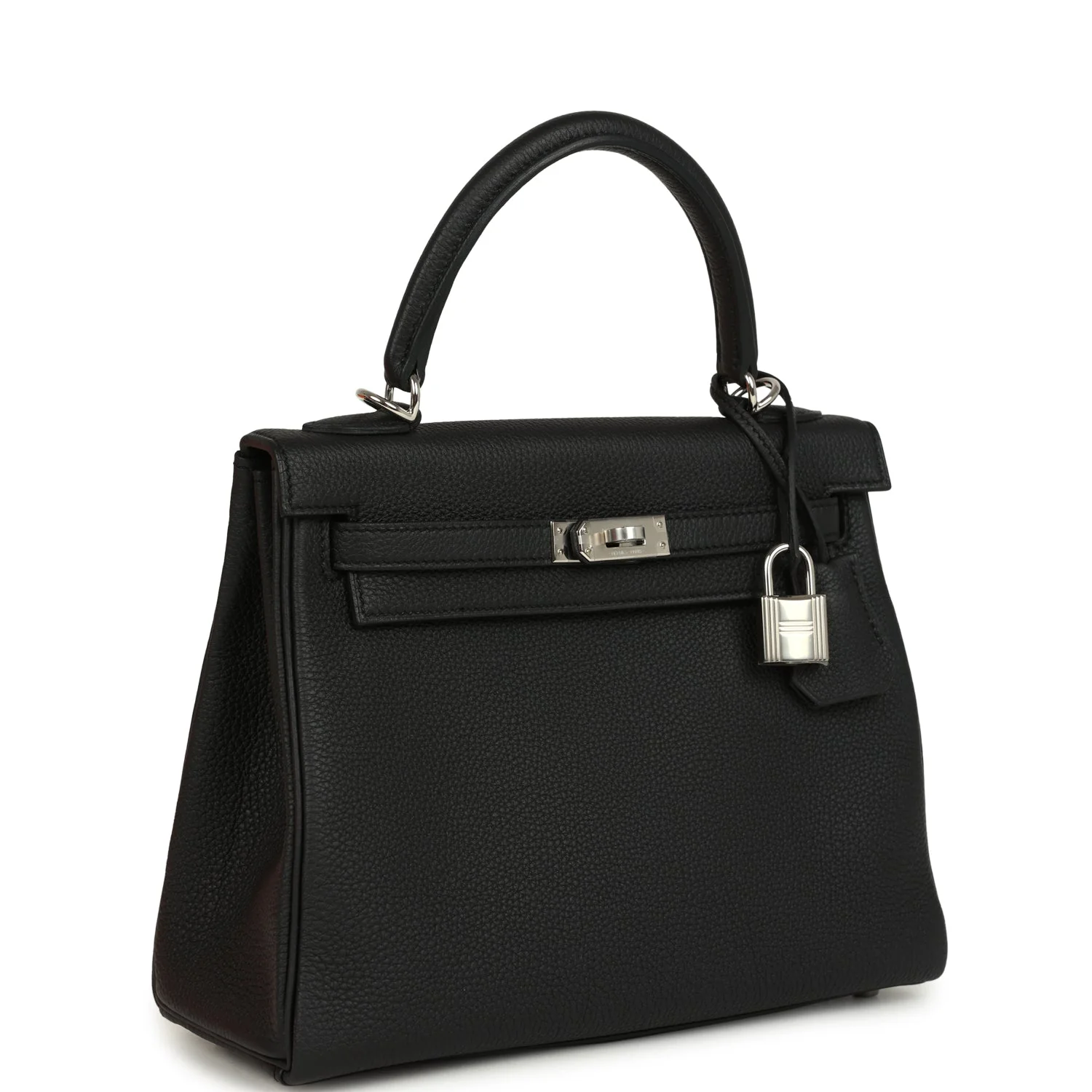 Hermes Kelly Retourne  Black Togo Palladium Hardware