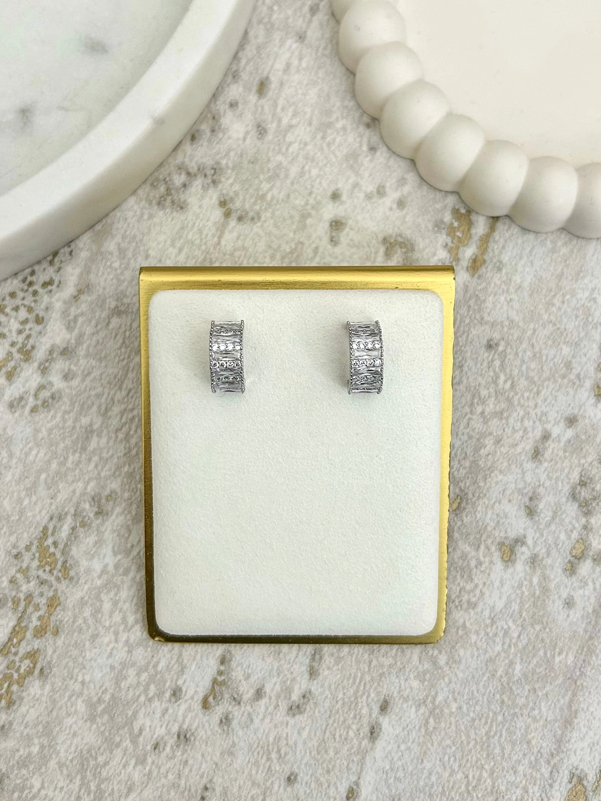 Diamonté Chunky Thick Earrings (2 Colours)