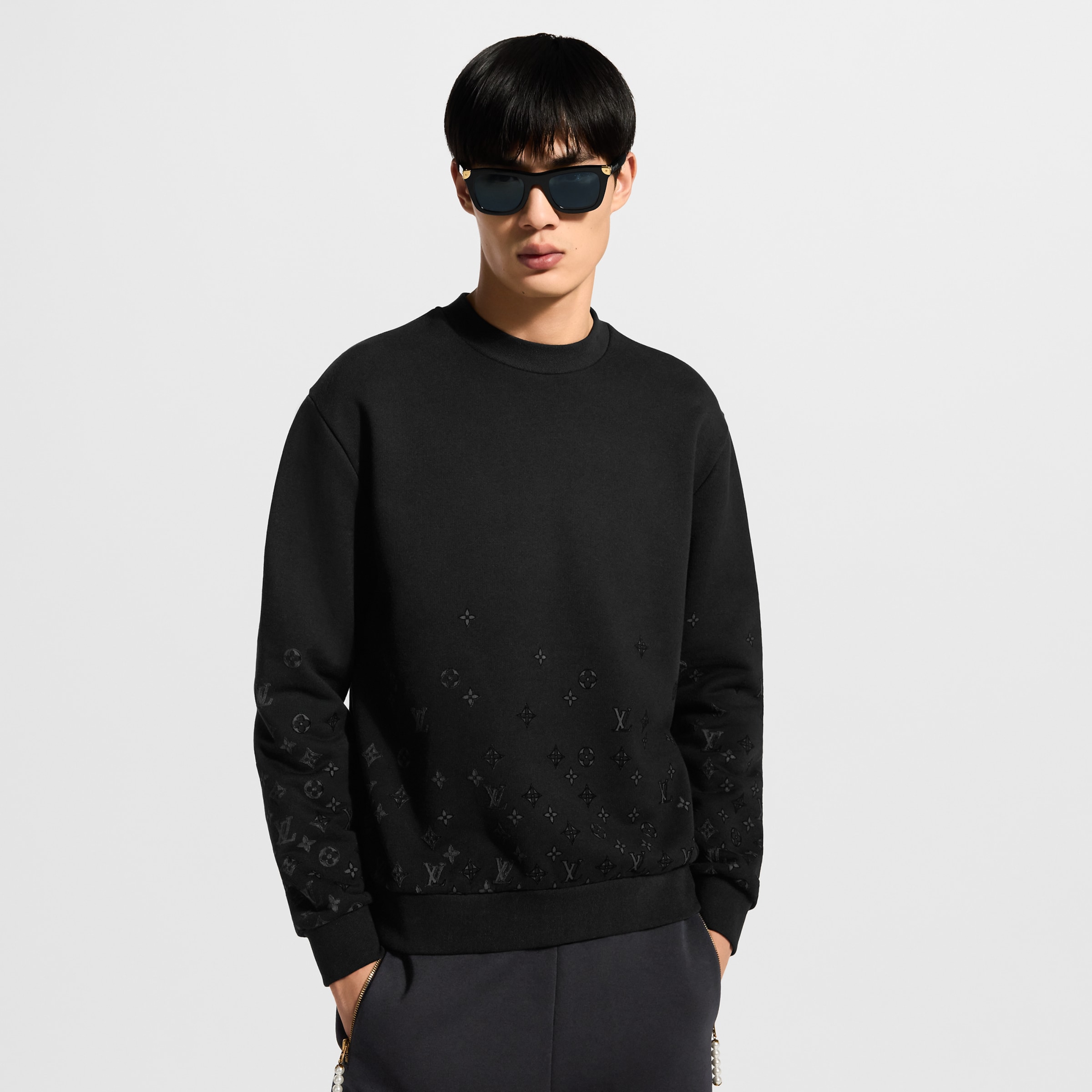 Louis Vuitton Accessory LOUIS VUITTON Flock Print Gradient Long-Sleeved Crewneck #389778 View 2 | Nigo Office