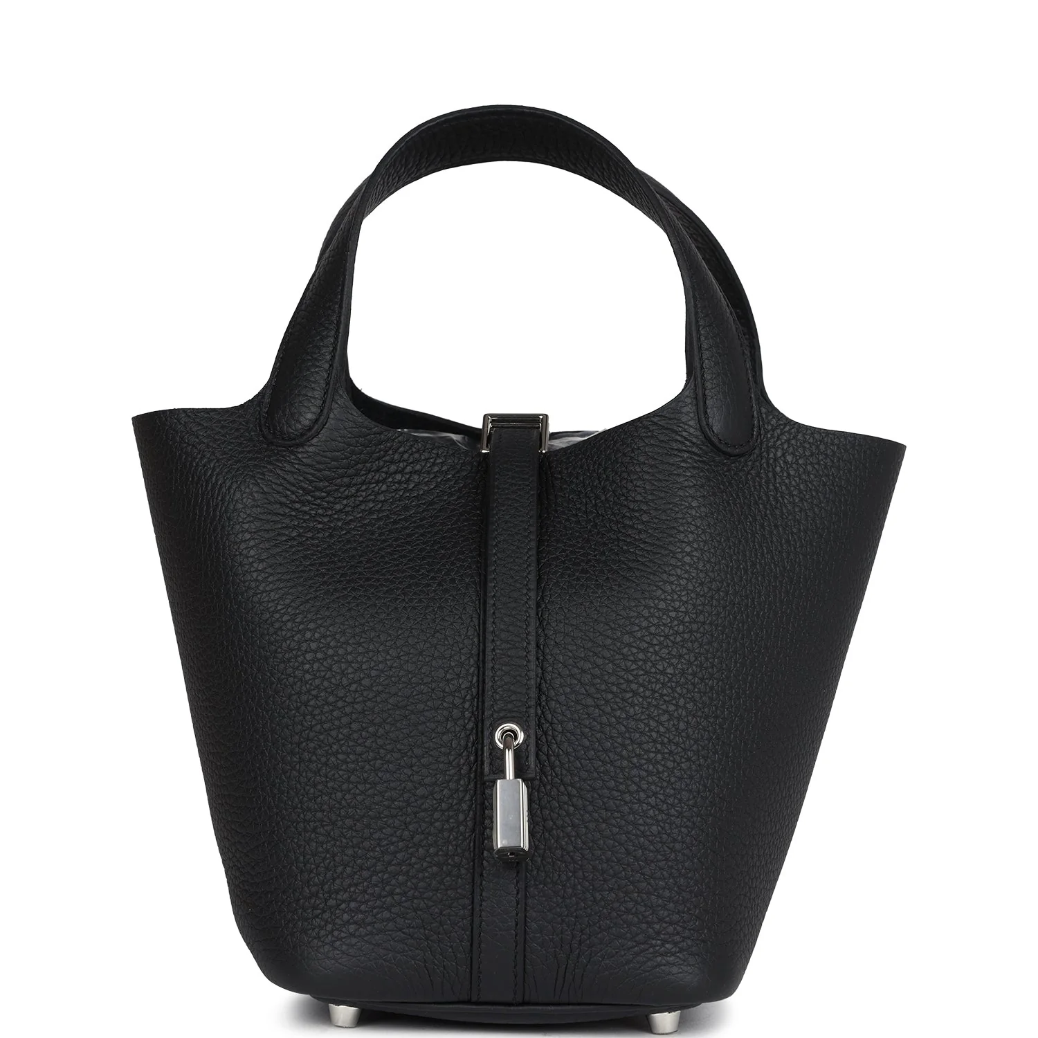 Hermes Picotin Lock  Black Clemence Palladium Hardware