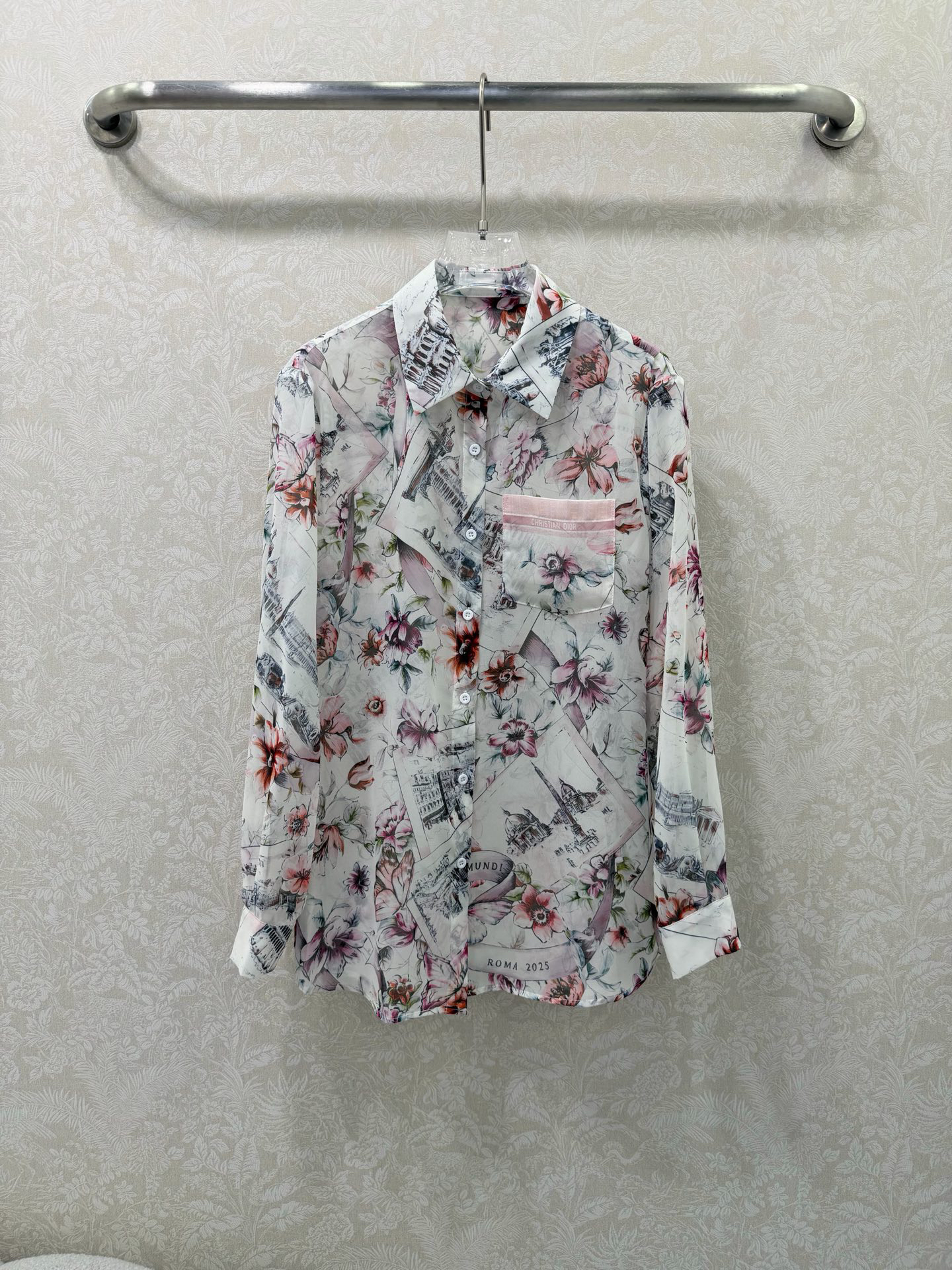[TOP] Christian Dior Floral Print Shirt - White