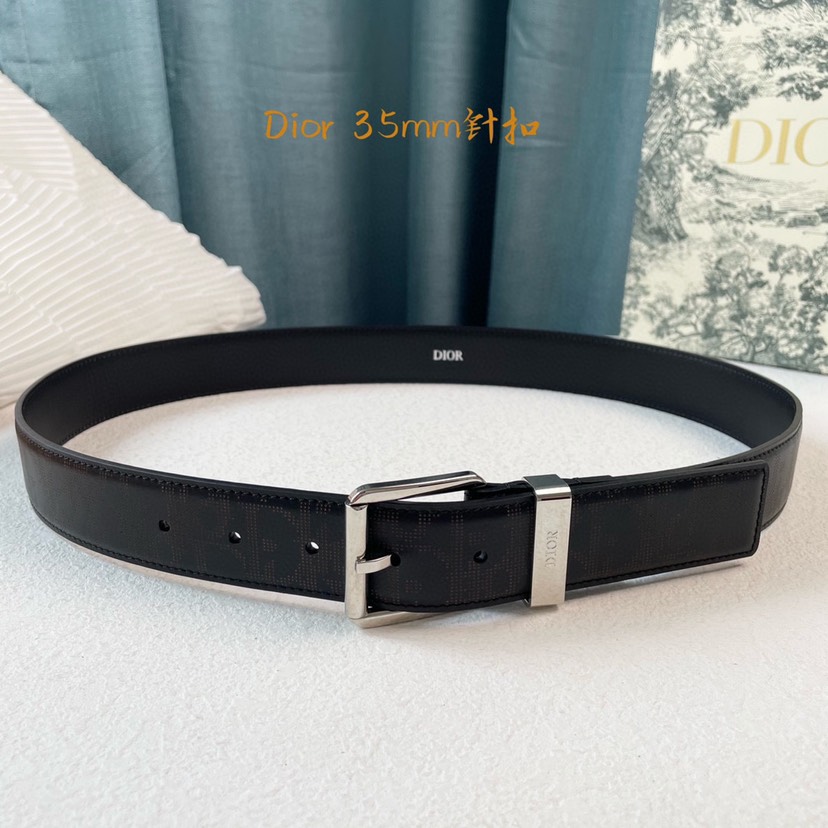[TOP] Christian Dior Men's Belt Cowhide 35mm - Black - 711 Luxury