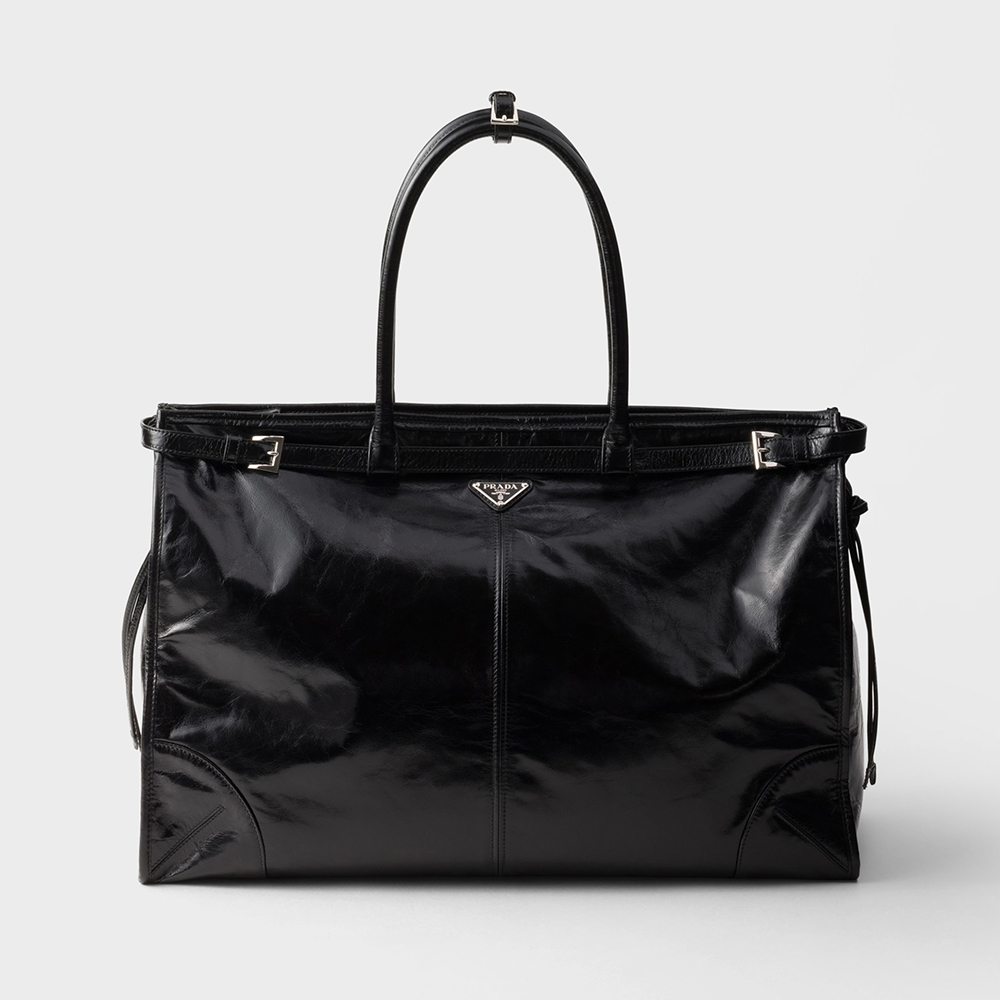 PRADA Black Prada Bonnie Leather Tote Bag #381312